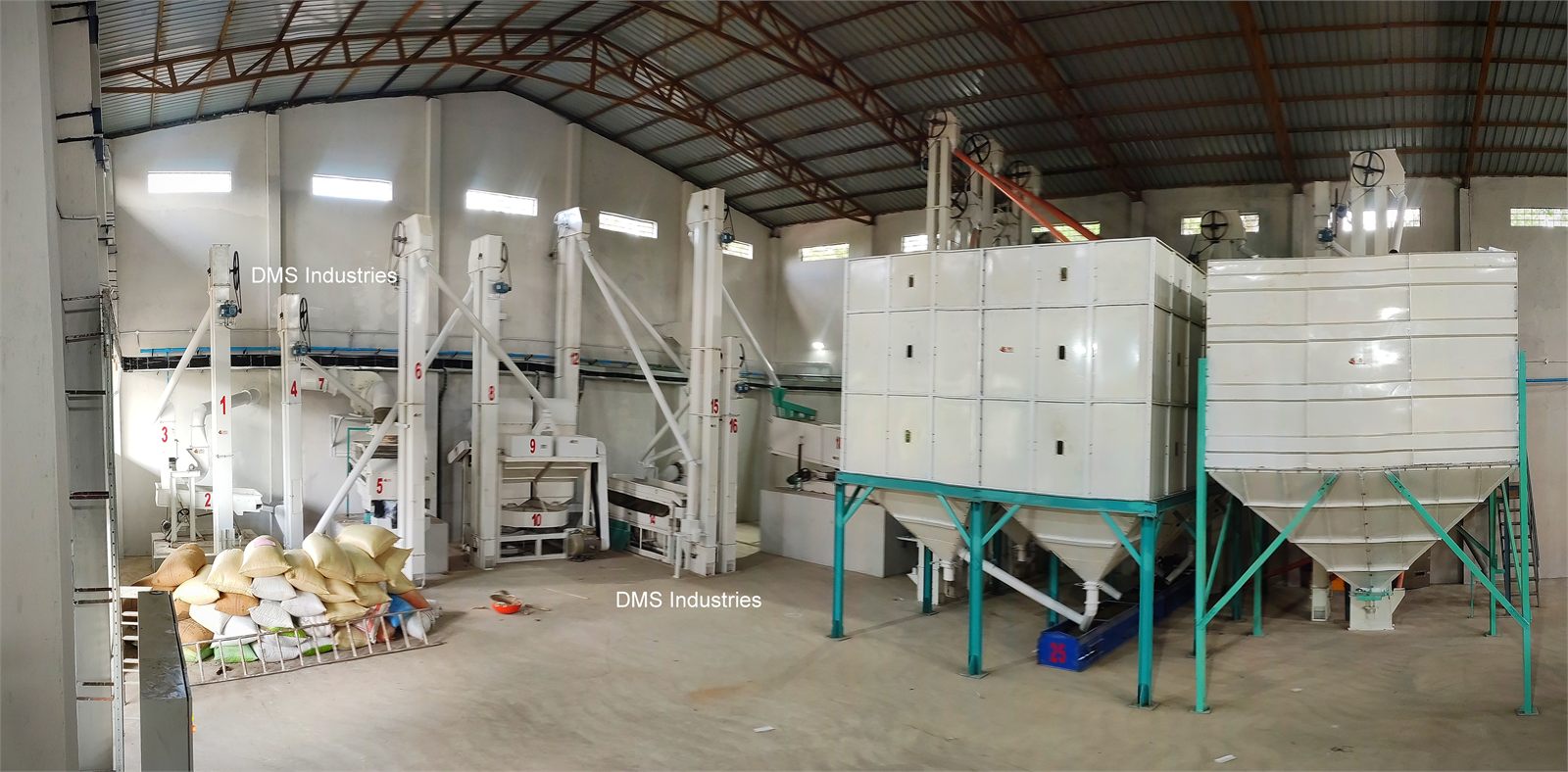 Coffee processing machinery installation at a customer site